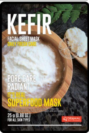 DERMAL. Маска для лица с кефиром It&#039;s Real SuperfoodMask KEFIR, 25гр.