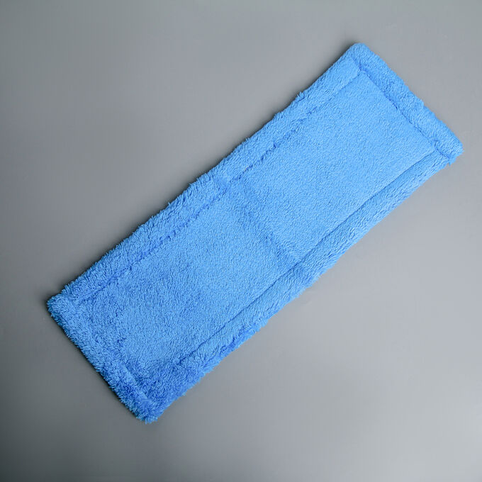 Насадка для плоской швабры Доляна, 44?15 см, микрофибра, цвет голубой