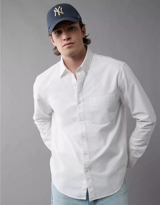 American Eagle AE Everyday Classic Fit Oxford Button-Up Shirt