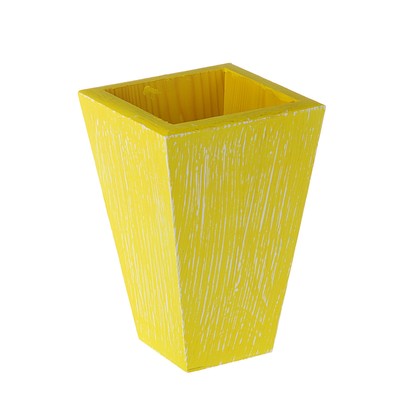 Подарочный ящик-конус, жёлтый-белый, 13 х 20 х 7 см