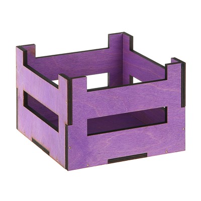 Ящик реечный, фиолетовый, 16 х 16 х 12 см