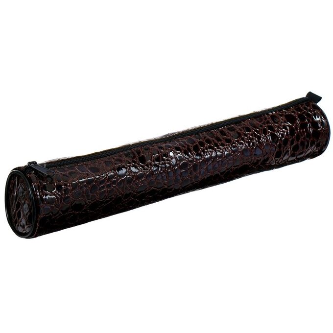Calligrata Пенал-тубус для кистей мягкий, 355 х 65 мм, экокожа, коричневый