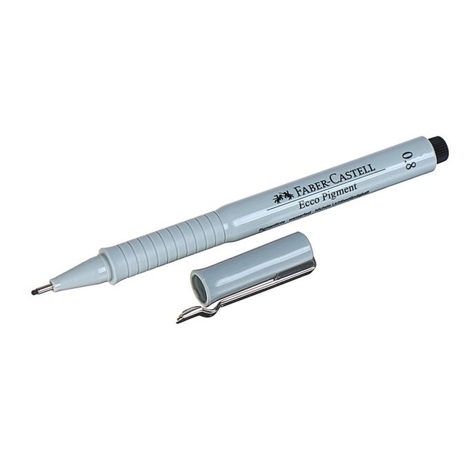 Ручка капиллярная для черчения и рисования Faber-Castell линер Ecco Pigment 0.8 мм, пигментная, черный 166899