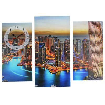 Часы настенные, серия: Город, модульные Дубаи, 60х80 см, микс