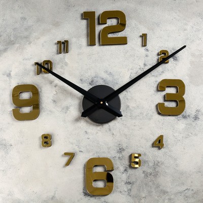Часы-наклейка DIY &quot;Паоли&quot;, золотые, 120 см (+ механизм)
