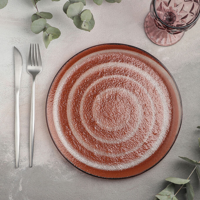 Magistro Тарелка обеденная «Карамель», d=25 см, цвет оранжевый