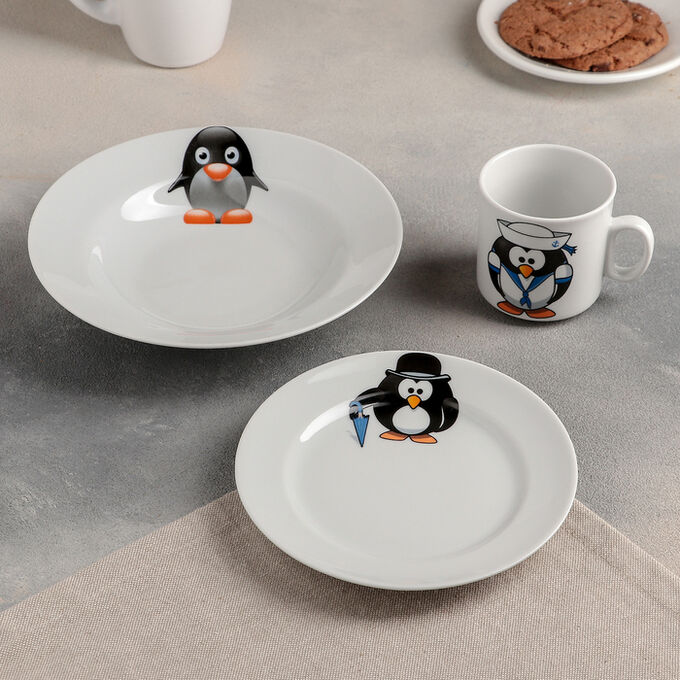 Набор посуды «Пингвинчики», 3 предмета