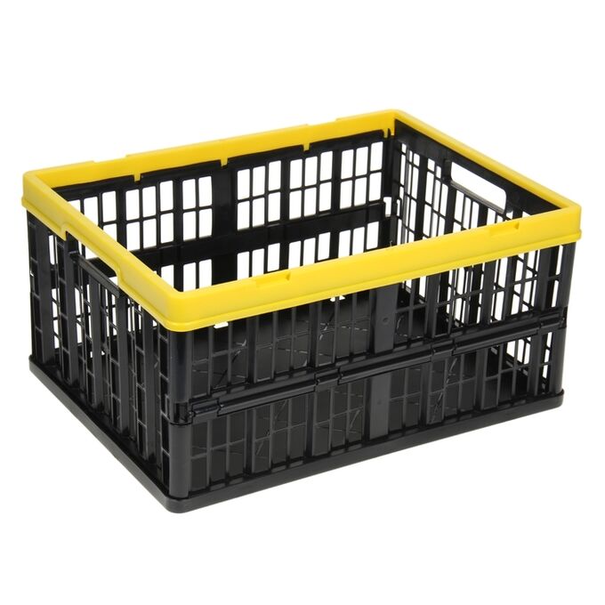 Ящик складной с перфорированными стенками Бытпласт «Трансформер», цвет жёлтый