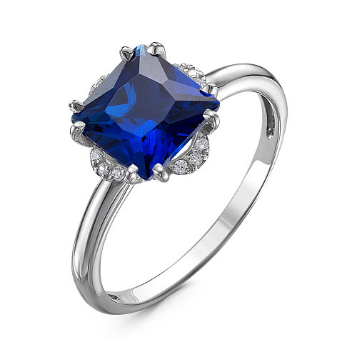 Artefakt Серебряное кольцо с синим фианитом - 1182