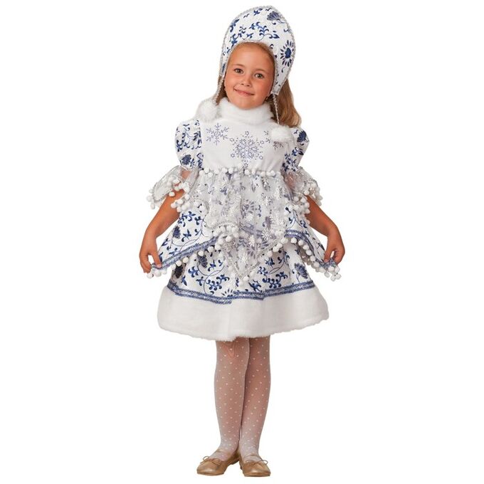 Карнавальный костюм «Снегурочка Внучка», блузка, юбка, головной убор, р. 32, рост 122 см