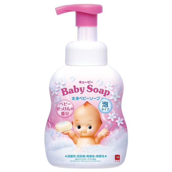 COW Детская пенка &quot;2 в 1&quot; для мытья волос и тела с первых дней жизни с ароматом детского мыла (&quot;Без слёз&quot;)  &quot;Kewpie&quot; (помпа 400 мл)