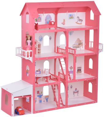 Дом для кукол &quot;Коттедж Александра&quot; бело-красный (с мебелью) 000252
