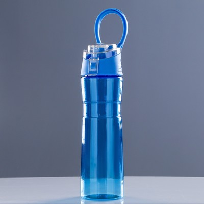Бутылка для воды спортивная с откидной крышкой и поильником,650 мл, микс