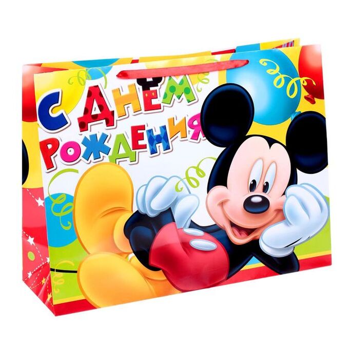 Disney Пакет ламинированный горизонтальный &quot;Веселого праздника!&quot;, Микки Маус, 46 х 61 см
