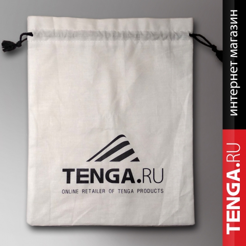 Мешочек для подарка, 25х30, белый, логотип tenga.ru