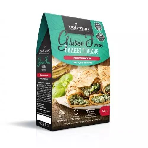 Компас Здоровья Смесь для выпечки Блины тонкие классические Gluten Free 300 гр.