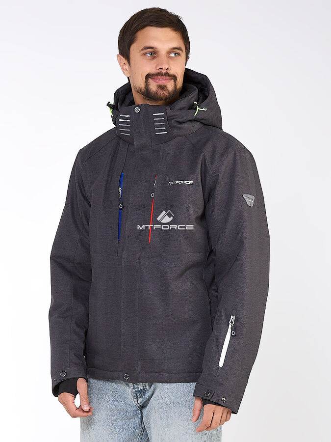 Мужская зимняя горнолыжная куртка темно-серого цвета 1947TС