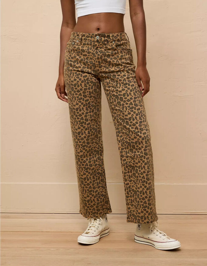 American Eagle AE Stretch Leopard High-Waisted Stovepipe Ankle Pant