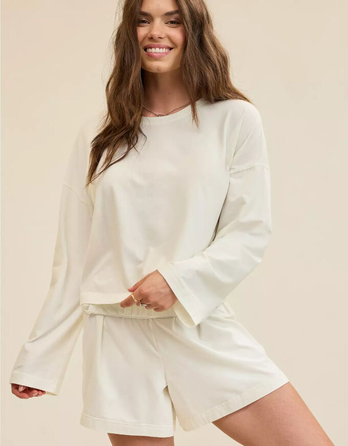 American Eagle Aerie Dream Jersey Long Sleeve Top