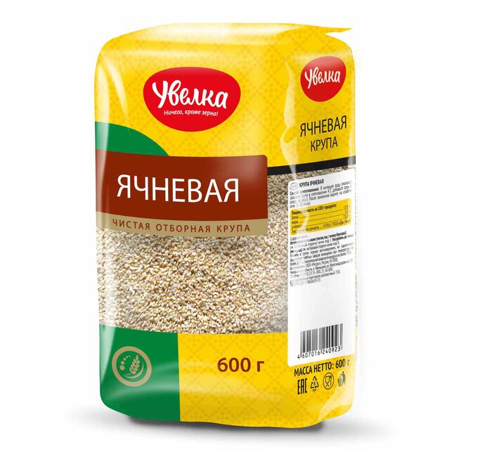 Увелка Крупа Ячневая 600г 1/6, шт