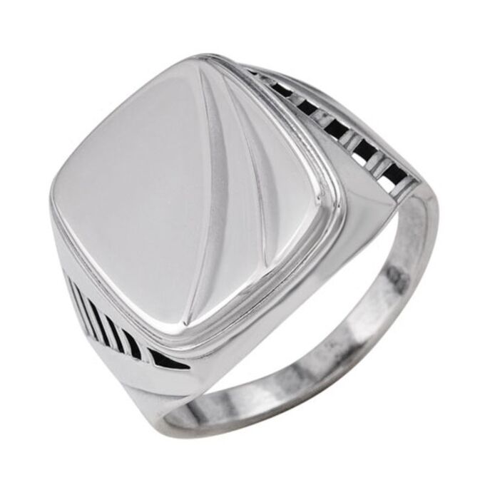 Кольцо &quot;Перстень&quot; мужской, посеребрение с оксидировнаием, 20,5 размер