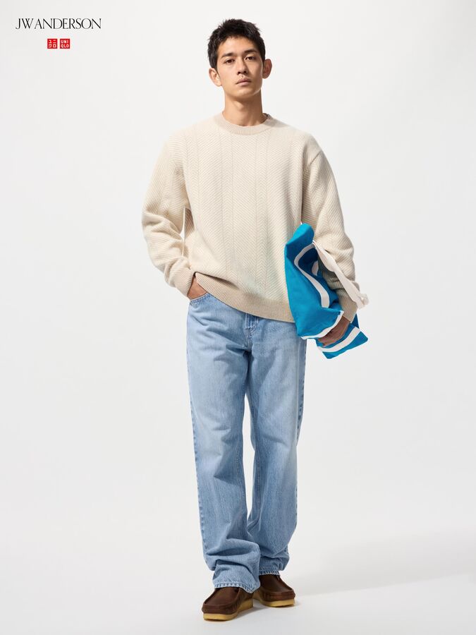 UNIQLO — прямые джинсы стрейч удлинённая модель - 63 BLUE