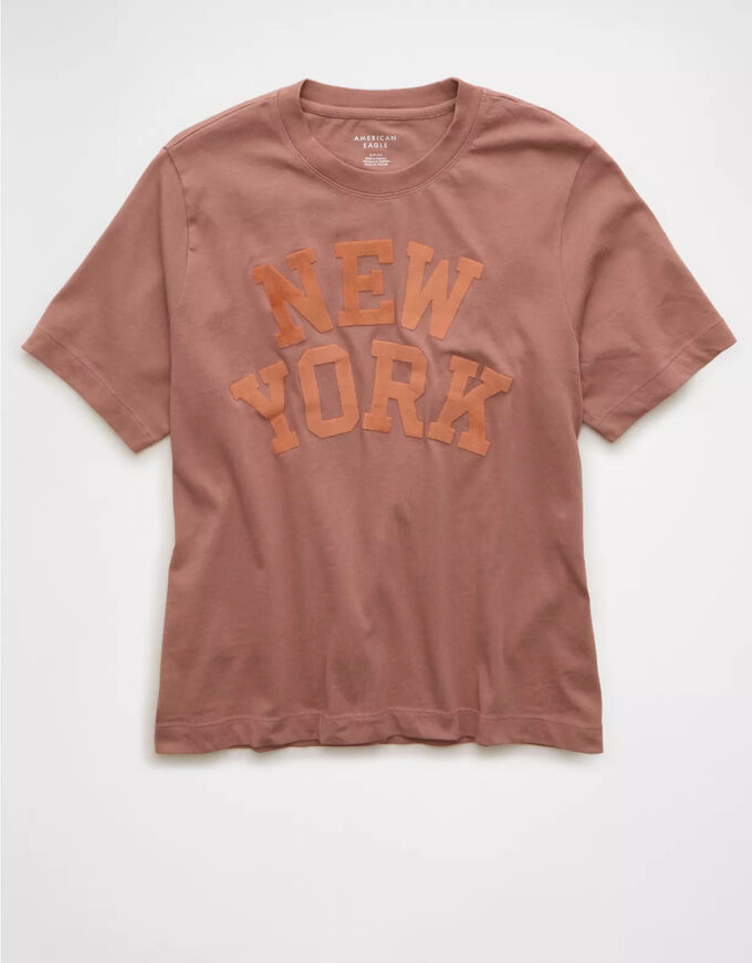 American Eagle AE Everyday Luxe New York Velvet Graphic T-Shirt