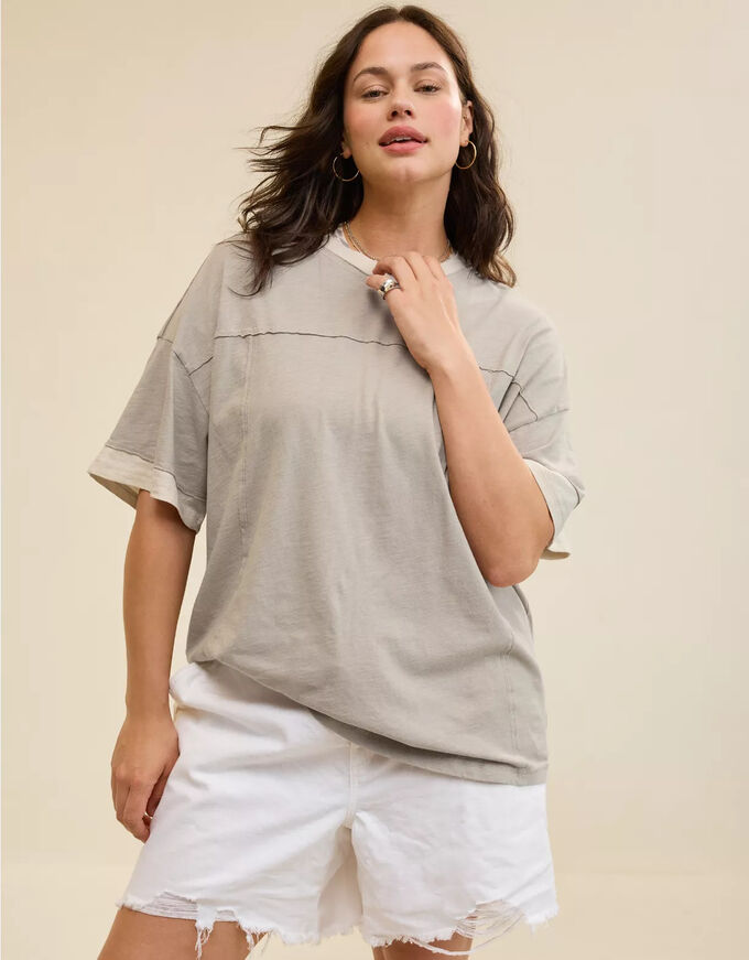 American Eagle Aerie Crew Oversized Boyfriend T-Shirt
