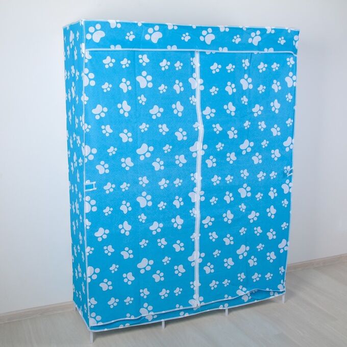 Шкаф для одежды «Лапки», 130?45?170 см, цвет тёмно-синий