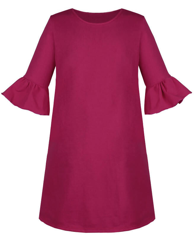 Платье для девочки вишнёвого цвета с воланами Цвет: вишнёвый
