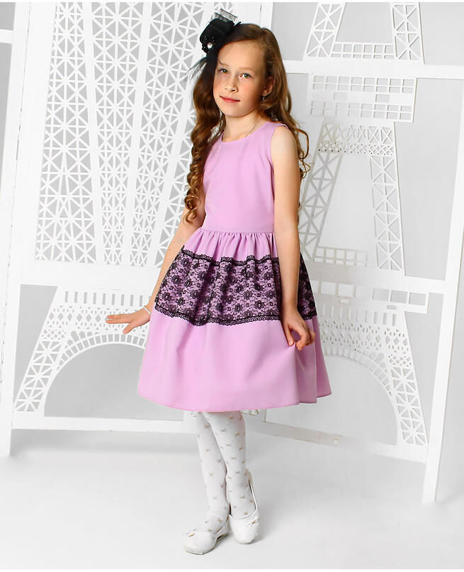 Нарядное сиреневое платье для девочки Цвет: сиреневый