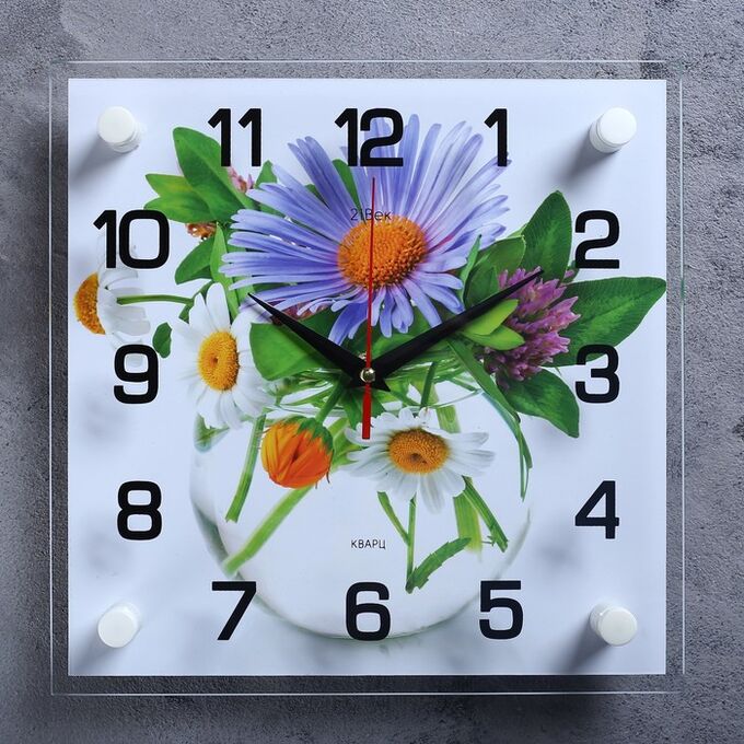 Рубин Часы настенные, серия: Цветы, &quot;Ромашки&quot;, 25х25 см, микс