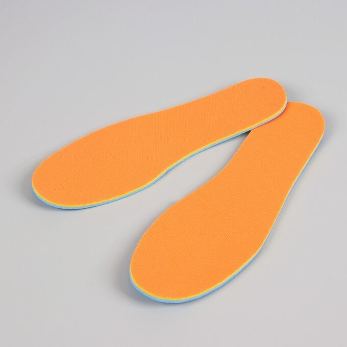 Стельки для обуви, 36 р-р, пара, цвет оранжевый/голубой