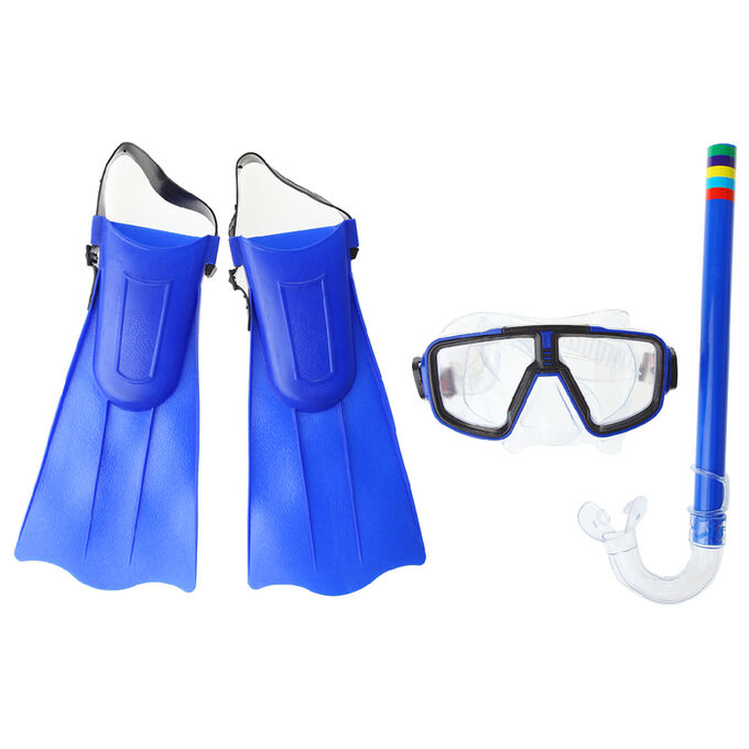 ONLITOP Набор для плавания детский: маска+трубка+ласты безразмерные, цвета микс