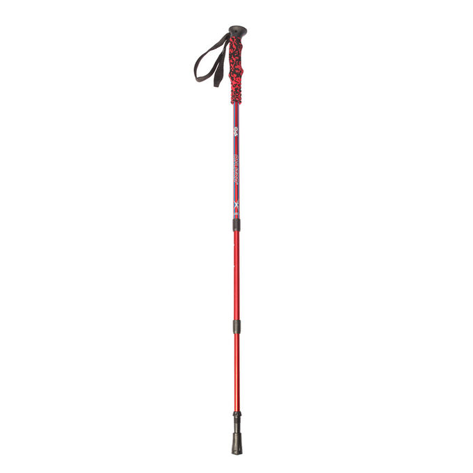 ONLITOP Палка для скандинавской ходьбы телескопическая, 3 секции, алюминий, до 135 см, цвет красный/синий, 1 шт.