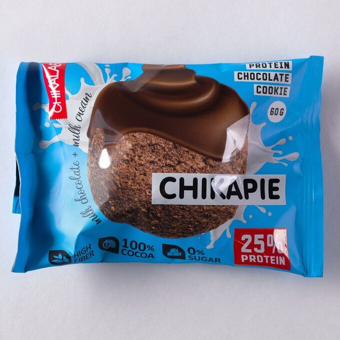 Протеиновое печенье в шоколаде CHIKALAB с шоколадной начинкой, 60 г