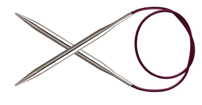 10361 Knit Pro Спицы круговые Nova Metal 2мм/100см, никелированная латунь, серебристый