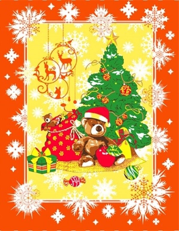Полотенце новогоднее Мишка (Оранжевый)