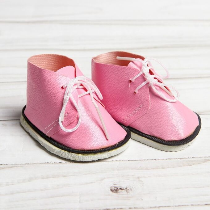 СИМА-ЛЕНД Ботинки для куклы «Завязки», длина подошвы: 7,5 см, 1 пара, цвет нежно-розовый