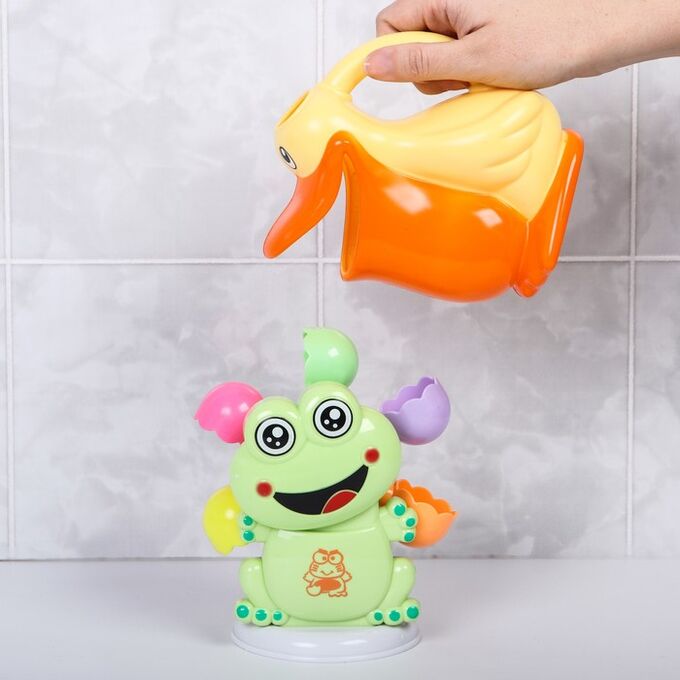 Развивающая игрушка - мельница для игры в ванной «Лягушонок и Пеликан», 2 предмета
