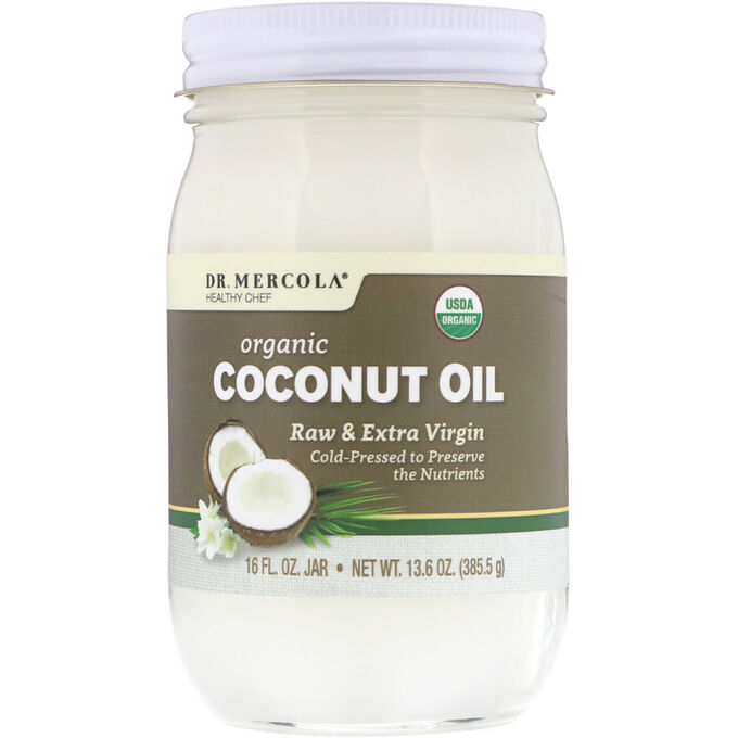 Dr. Mercola, Organic Raw &amp; Extra Virgin Coconut Oil, 13.6 oz (385.5 g)