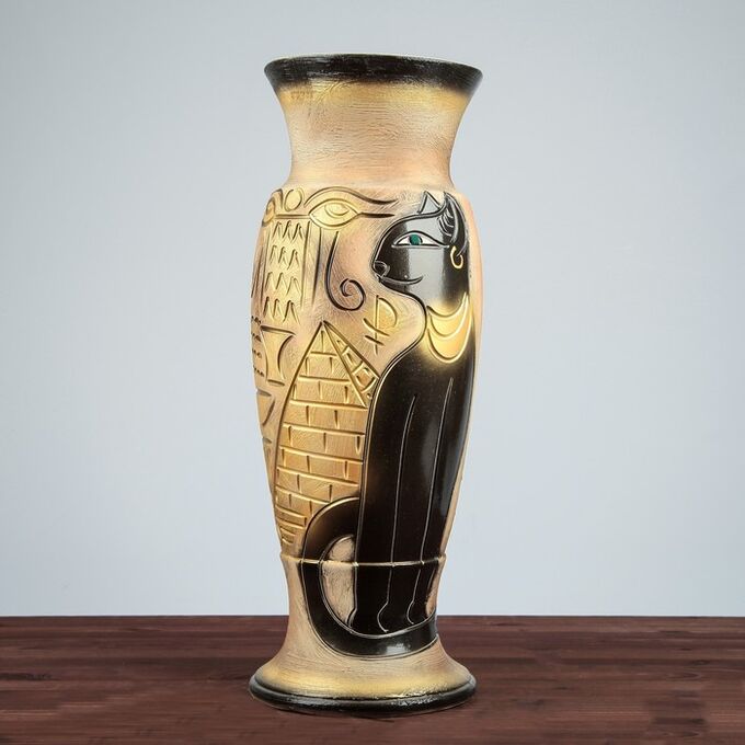 Ваза напольная "Египет" чёрный кот, 56 см, керамика | Вазы напольные. Вазы