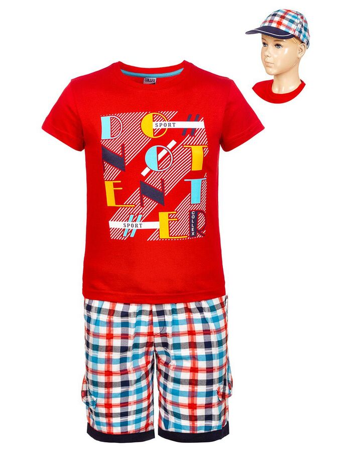 Комплект для мальчика: футболка , шорты и кепка