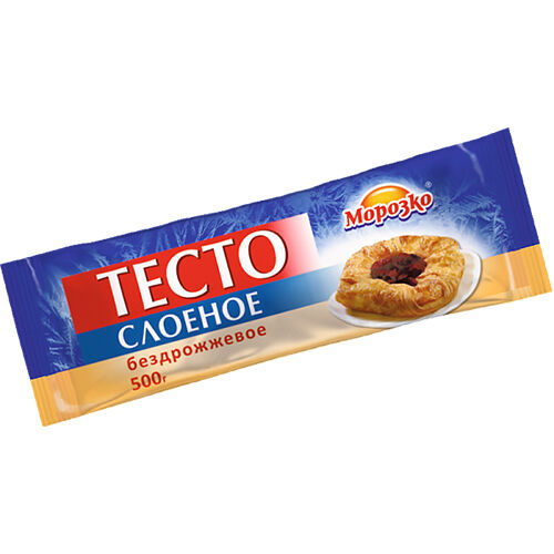 нет бренда Тесто, слоеное бездрожжевое (рулон) , Морозко, 500 г.