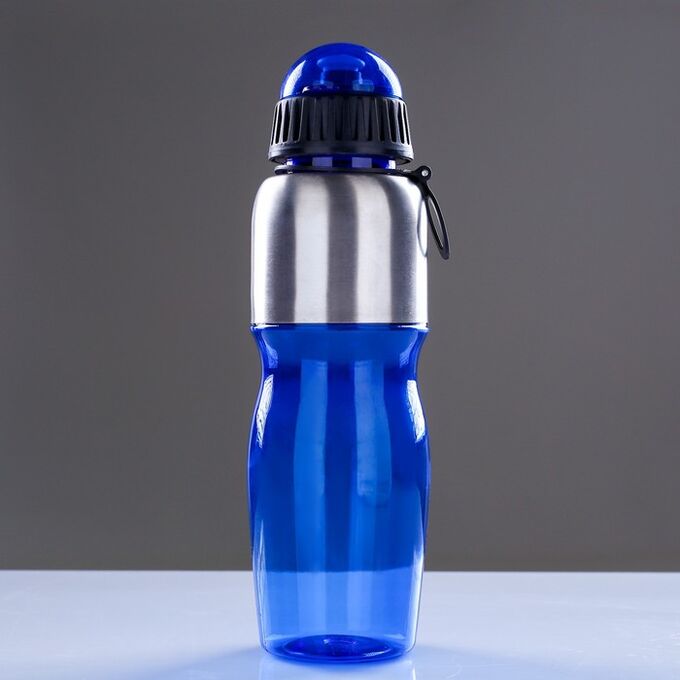 Бутылка для воды &quot;Аккадия&quot; 600 мл, с соской, 7.5х23.5 см, синяя 3808259
