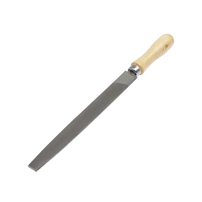 Напильник TUNDRA, плоский, сталь У10, деревянная рукоятка, №2, 200 мм