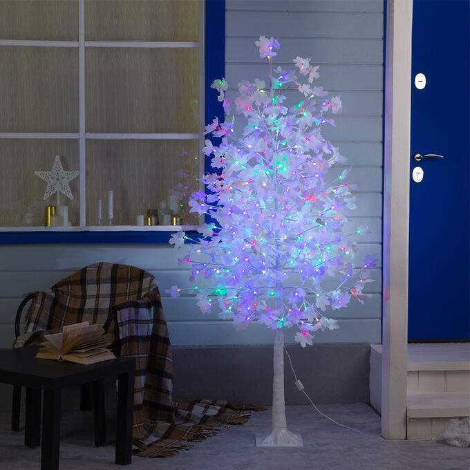 Luazon Lighting Светодиодное дерево «Клён белый» 1.8 м, 350 LED, постоянное свечение, 220 В, свечение мульти (RGB)
