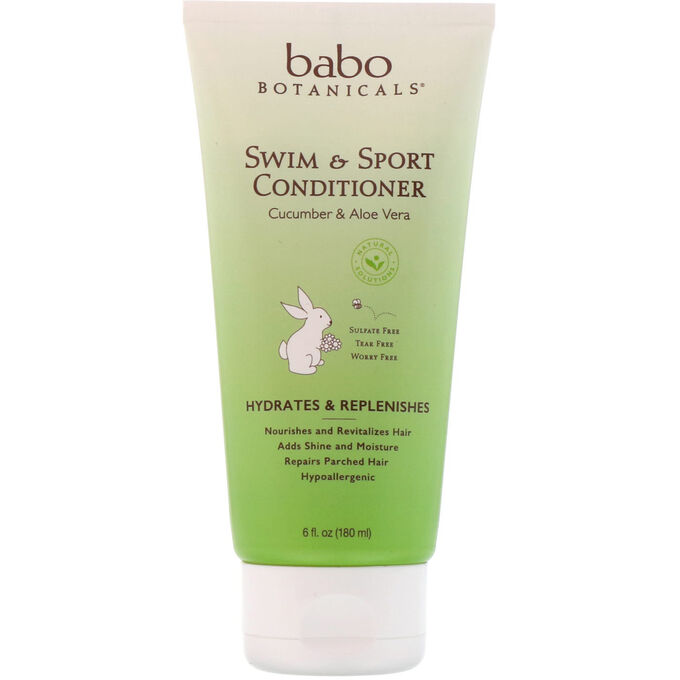 Babo Botanicals, Кондиционер Swim &amp; Sport, огурец и алоэ вера, 6 жидк. унц. (180 мл)