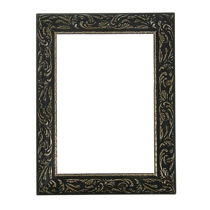 Calligrata Рама для картин (зеркал) 21 х 30 х 4 см, дерево, «Версаль», цвет чёрный с золотом