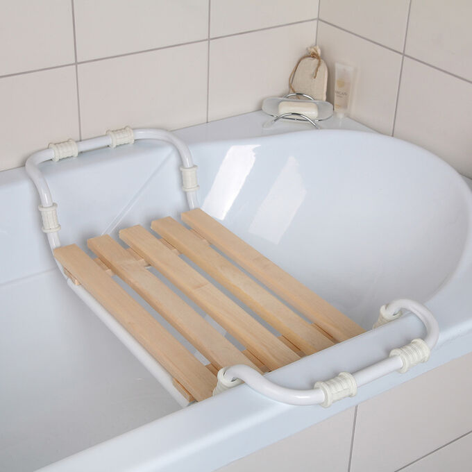 NIKA Сиденье для ванны раздвижное, деревянное